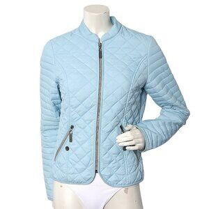 Olsen Europe Quilted Jacket Lightweight Full Zip Spring Coat Light Blue